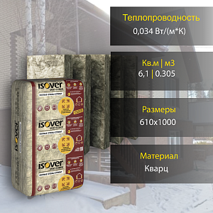 Купить Теплоизоляция Isover Теплые Стены Стронг 50 х 610 х 1000 мм в Иркутске