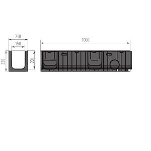 Купить Канал пластиковый DN150 H230 Aquastok Norma 1000х210х230мм 11523 в Иркутске