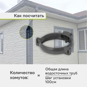 Хомут трубный Альта-Профиль "Элит" ПВХ  — Графит