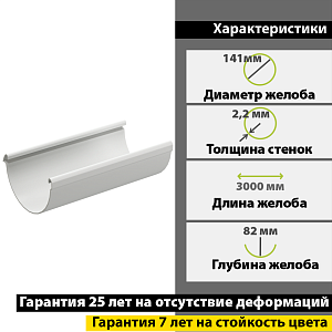 Купить Docke LUX Желоб водосточный 3000мм Пломбир в Иркутске