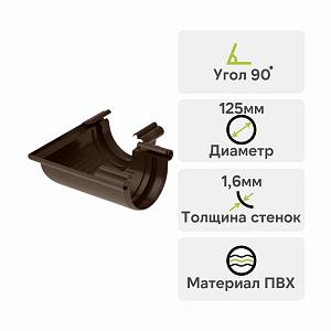 Угол желоба 90° Альта-Профиль "Элит" ПВХ — Коричневый Угол желоба 90° Альта-Профиль "Элит" ПВХ — Коричневый