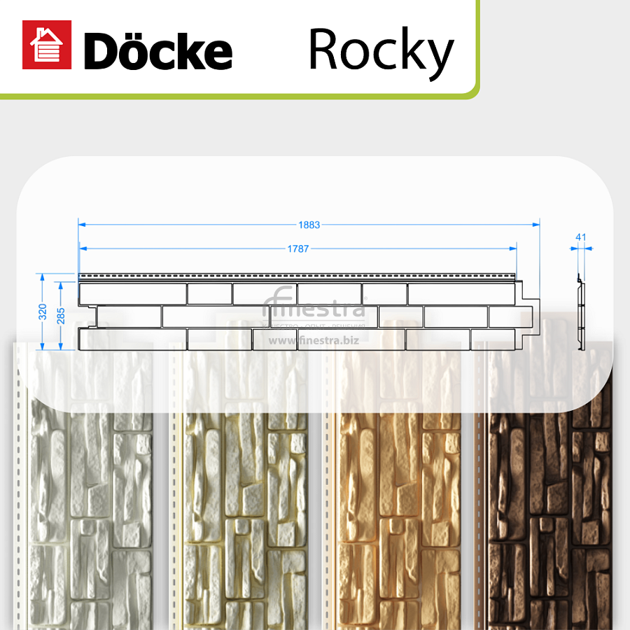 Docke LUX Сайдинг ROCKY 1787х285мм 0.51м2