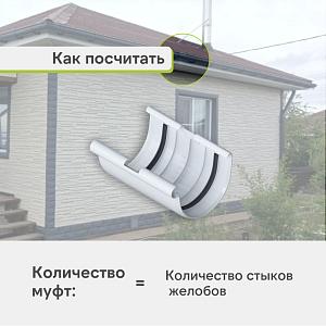 Муфта желоба Альта-Профиль "Элит" ПВХ  — Белая