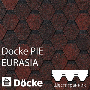 Купить Гибкая черепица Docke PIE EURASIA Шестигранник 3м2/уп Красный в Владивостоке