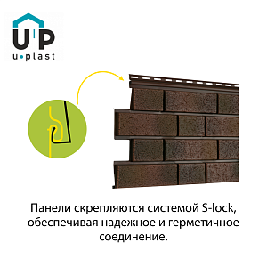 Купить Фасадная панель Ю-Пласт Стоун-Хаус S-Lock Клинкер Нордик 1950х292мм 0.57м2 Глина в Иркутске