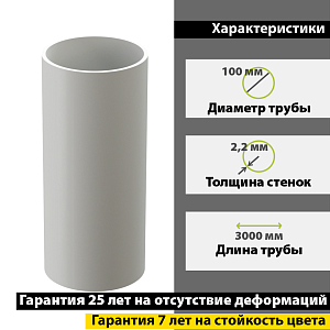 Купить Docke LUX Труба водосточная 3000мм Пломбир в Владивостоке