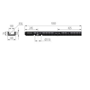 Купить Канал пластиковый DN100 H70 Aquastok Norma 1000х148х70мм 11007 в Иркутске